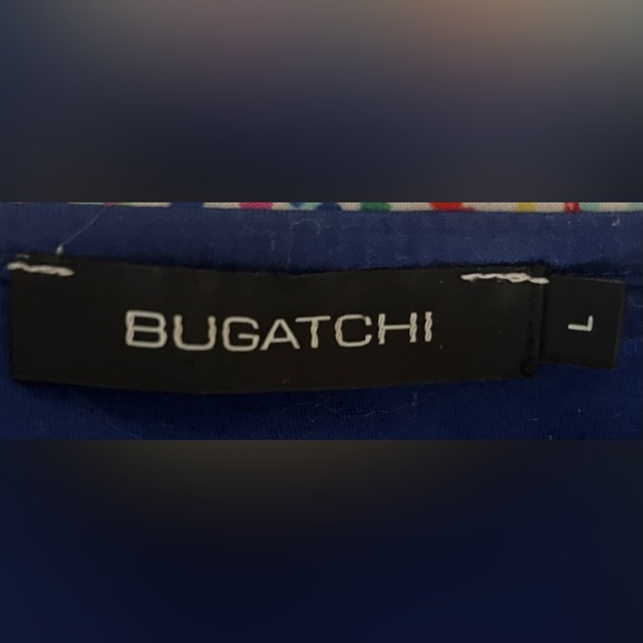 Bugatchi Men's Candy Short Sleeve Three Button Self Collar Sz large - Picture 6 of 6